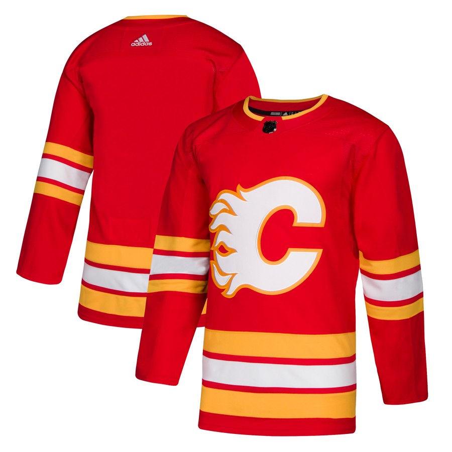 Men's Calgary Flames Red Blank Stitched NHL Jersey