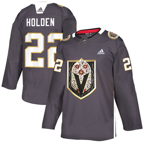 Men's Vegas Golden Knights #22 Nick Holden Grey Latino Heritage Night Stitched NHL Jersey