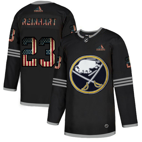 Men's Buffalo Sabres #23 Sam Reinhart Grey 2020 USA Flag Stitched NHL Jersey