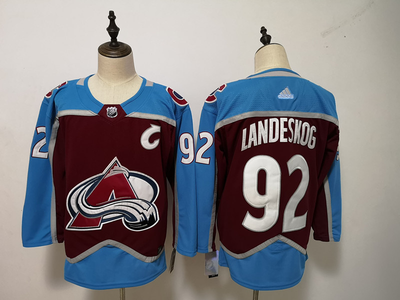 Men's Adidas Colorado Avalanche #92 Gabriel Landeskog Burgundy Stitched NHL Jersey