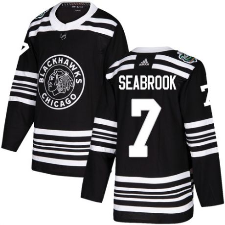 Men's Chicago Blackhawks #7 Brent Seabrook Black 2019 Winter Classic Stitched NHL Jersey