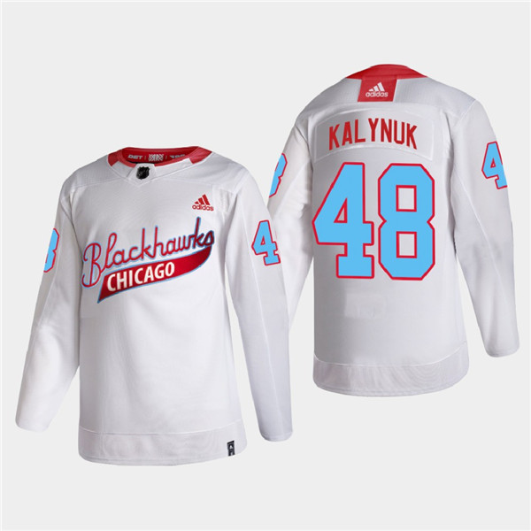 Men's Chicago Blackhawks #48 Wyatt Kalynuk 2022 Community Night White Stitched Jersey