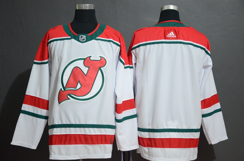 Men's New Jersey Devils White Stitched NHL Jersey