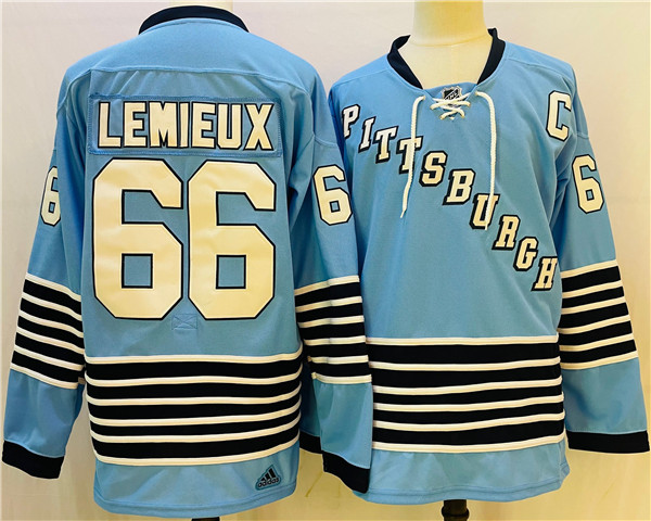 Men's Pittsburgh Penguins #66 Mario Lemieux Blue Team Classics Stitched Jersey