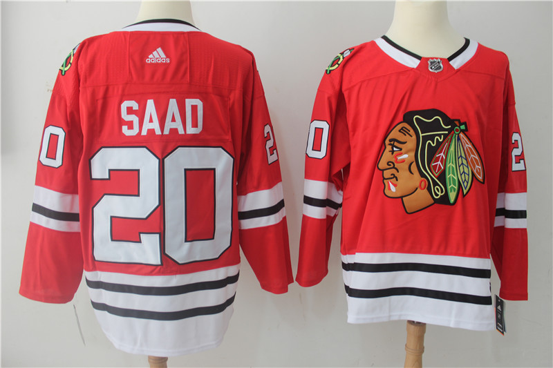 Men's Adidas Chicago Blackhawks #20 Brandon Saad Red Stitched NHL Jersey