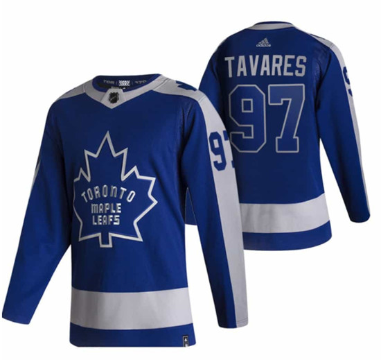 Men's Toronto Maple Leafs #97 Joe Thornton 2020/2021 Blue Reverse Retro Special Edition Stitched Jersey