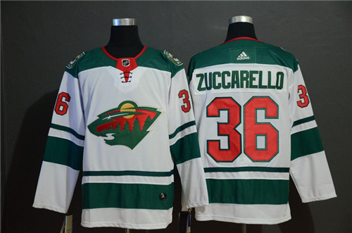 Men's Minnesota Wild #36 Mats Zuccarello White Stitched NHL Jersey