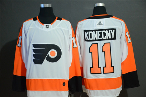 Men's Philadelphia Flyers #11 Travis Konecny White Stitched NHL Jersey