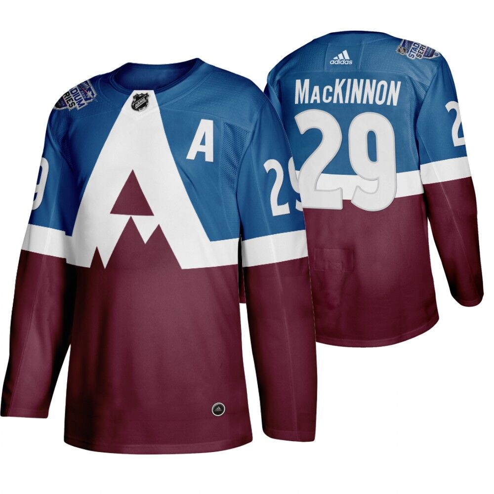 Men's Colorado Avalanche #29 Nathan MacKinnon 2020 Stadium Series Blue Stitched NHL Jersey