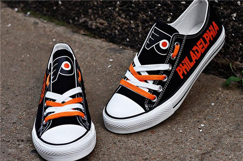 Women And Youth NHL Philadelphia Flyers Repeat Print Low Top Sneakers