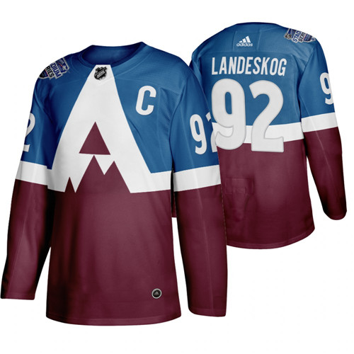Men's Colorado Avalanche #92 Gabriel Landeskog 2020 Stadium Series Blue Stitched NHL Jersey