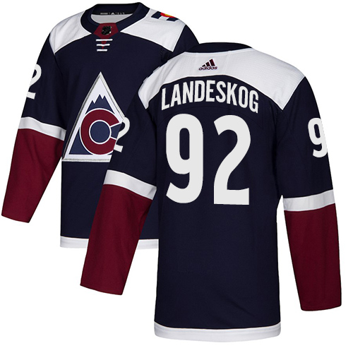Men's Colorado Avalanche #92 Gabriel Landeskog Navy Blue Stitched NHL Jersey