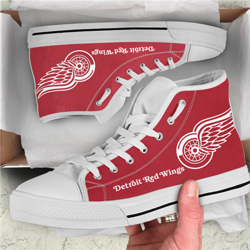 Women And Youth Detroit Red Wings Repeat Print High Top Sneakers