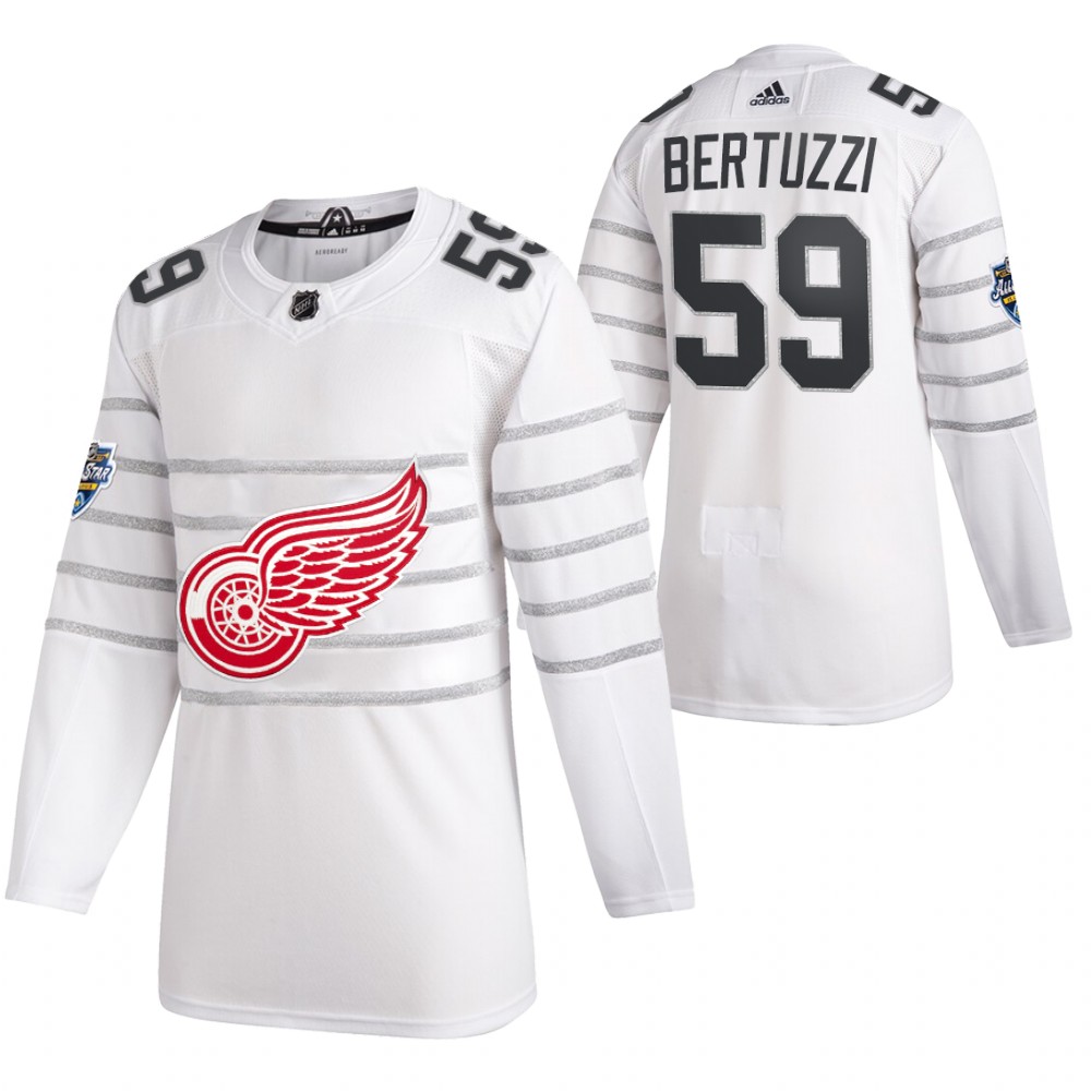 Men's Detroit Red Wings #59 Tyler Bertuzzi 2020 White All Star Stitched NHL Jersey