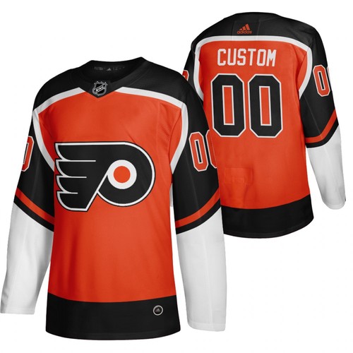 Men's Philadelphia Flyers Orange Custom Name Number Size 2021 Reverse Retro Stitched Jersey