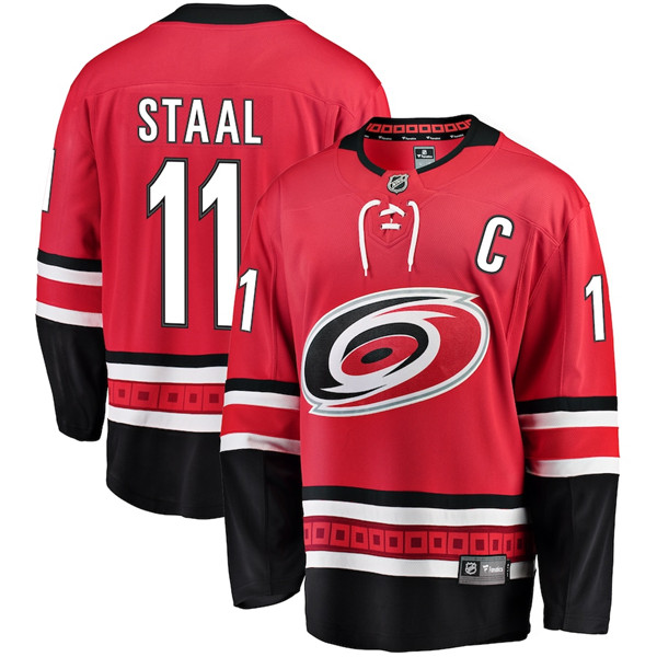 Men's Carolina Hurricanes #11 Jordan Staal Red Stitched NHL Jersey