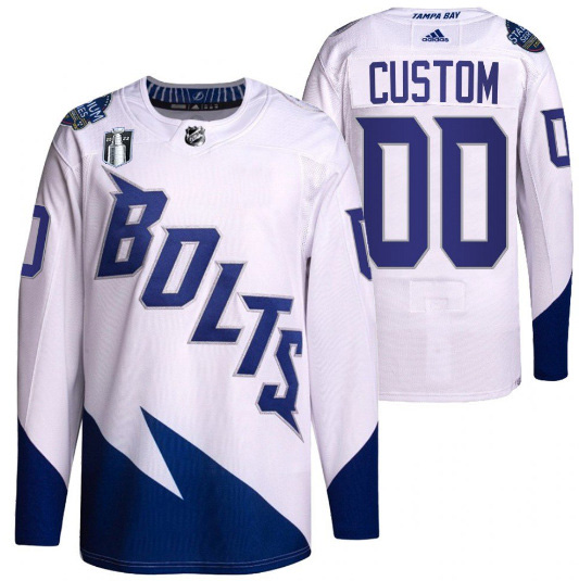 Men's Tampa Bay Lightning Active Custom 2022 White Stanley Cup Final Patch Breakaway Stitched Jersey