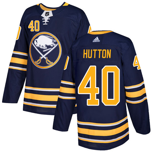 Men's Buffalo Sabres #40 Carter Hutton Navy Stitched NHL Jersey
