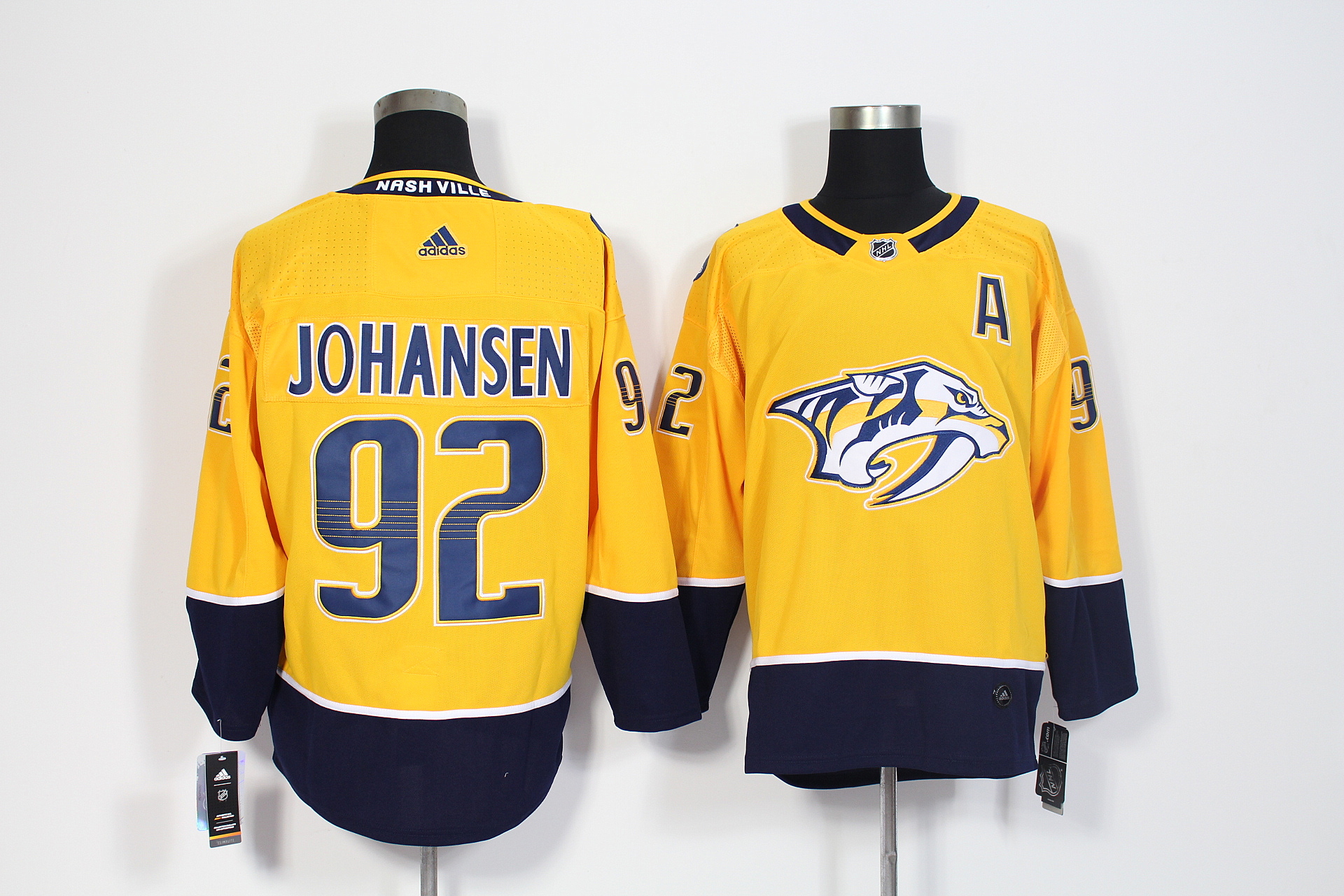 Men's Adidas Nashville Predators #92 Ryan Johansen Yellow Stitched NHL Jersey