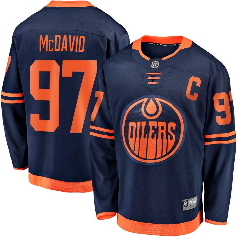Men's Edmonton Oilers 97 Connor McDavid Blue Stitched NHL Jersey