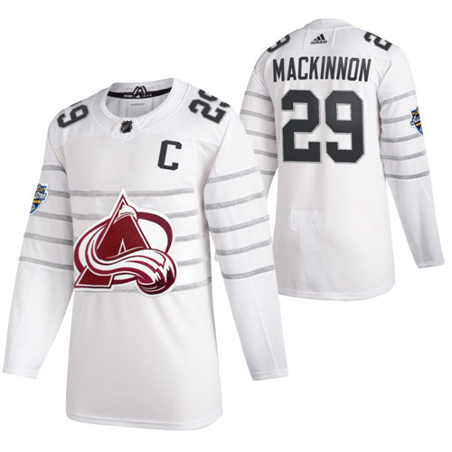 Men's Colorado Avalanche #29 Nathan MacKinnon White All Star Stitched NHL Jersey