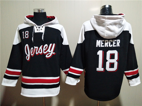 Men's New Jersey Devils #18 Dawson Mercer Black/White Ageless Must-Have Lace-Up Pullover Hoodie