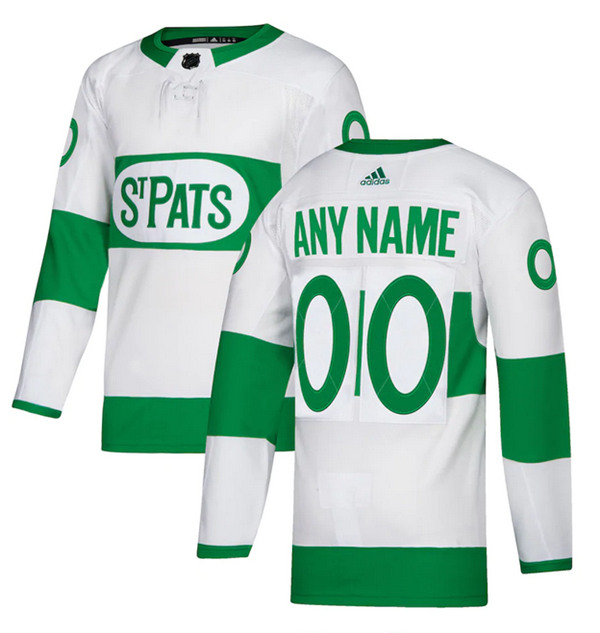 Men's Toronto St. Pats Custom Name Number Size White Stitched NHL Jersey