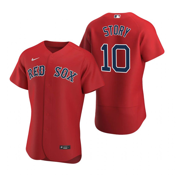 Men's Boston Red Sox #10 Trevor Story Red Flex Base Stitched Baseball Jersey