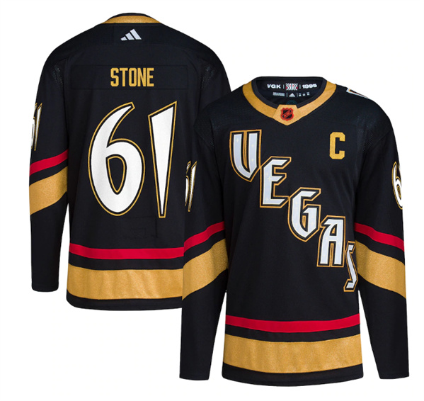 Men's Vegas Golden Knights #61 Mark Stone Black 2022-23 Reverse Retro Stitched Jersey