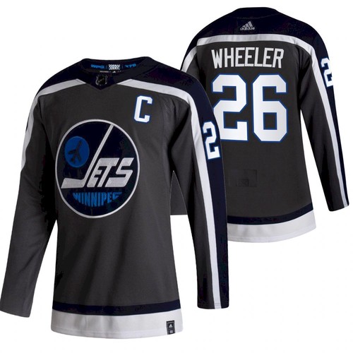 Men's Winnipeg Jets #26 Blake Wheeler 2021 Grey Reverse Retro Stitched NHL Jersey