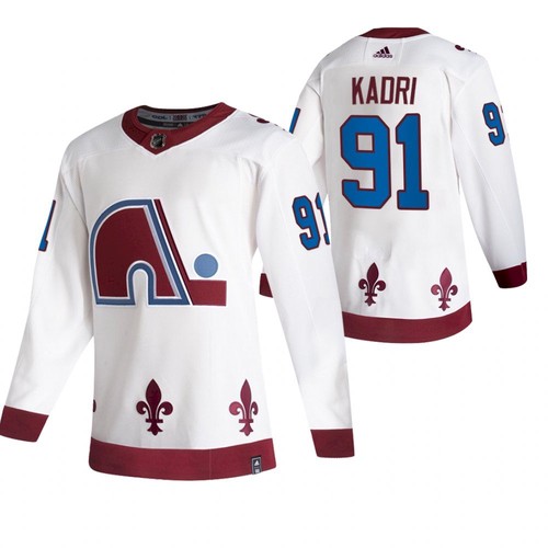 Men's Colorado Avalanche #91 Nazem Kadri 2020-21 White Reverse Retro Stitched NHL Jersey