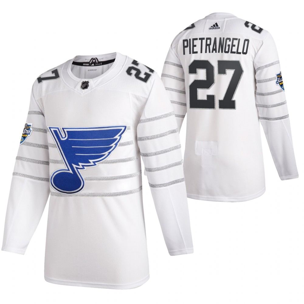 Men's St. Louis Blues #27 Alex Pietrangelo 2020 White All Star Stitched NHL Jersey