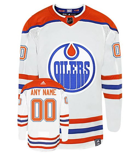 Men's Edmonton Oilers Custom Name Number Size White 2020-21 Reverse Retro NHL Stitched Jersey