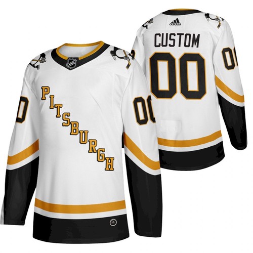 Men's Pittsburgh Penguins Custom NHL White Stitched Jersey