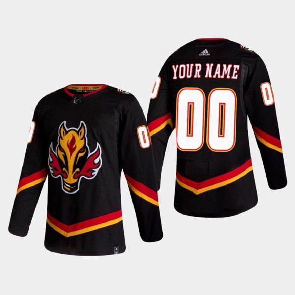 Men's Calgary Flames Custom 2021 Name Number Size NHL Stitched Jersey