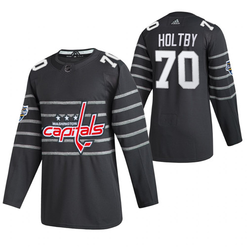 Men's Washington Capitals #70 Braden Holtby Grey All Star Stitched NHL Jersey