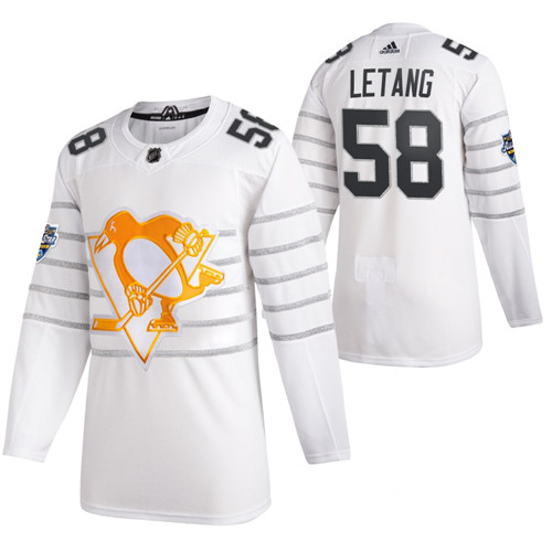 Men's Pittsburgh Penguins #58 Kris Letang White All Star Stitched NHL Jersey