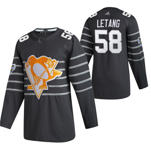 Men's Pittsburgh Penguins #58 Kris Letang Grey All Star Stitched NHL Jersey