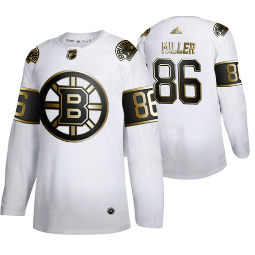 Men's Boston Bruins #86 Kevan Miller White Golden Edition Stitched NHL Jersey