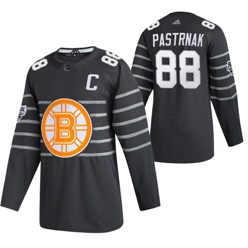 Men's Boston Bruins #88 David Pastrnak Grey All-Star Stitched NHL Jersey