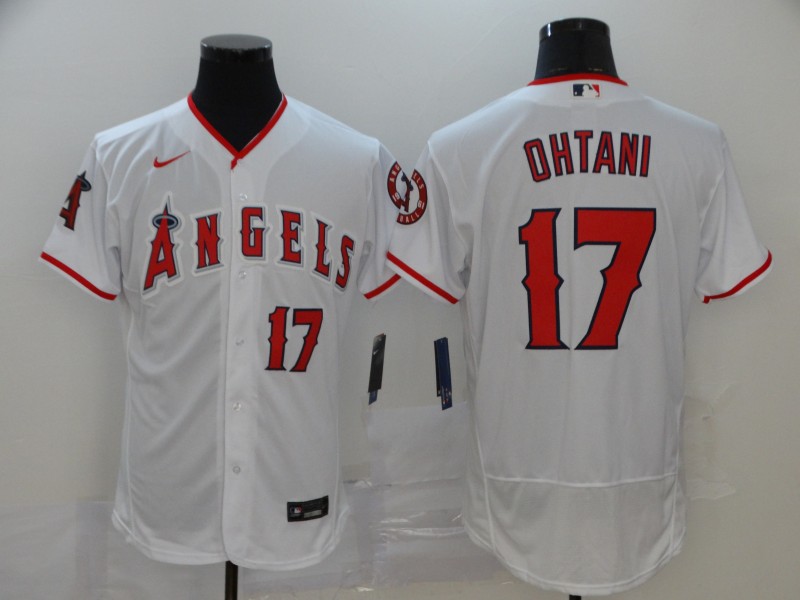 Men's Los Angeles Angels #17 Shohei Ohtani 2020 White Flex Base Stitched MLB Jersey