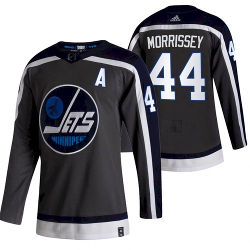 Men's Winnipeg Jets #44 Josh Morrissey 2021 Grey Reverse Retro Stitched NHL Jersey