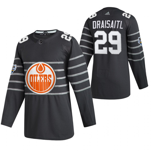 Men's Edmonton Oilers #29 Leon Draisaitl Grey All Star Stitched NHL Jersey