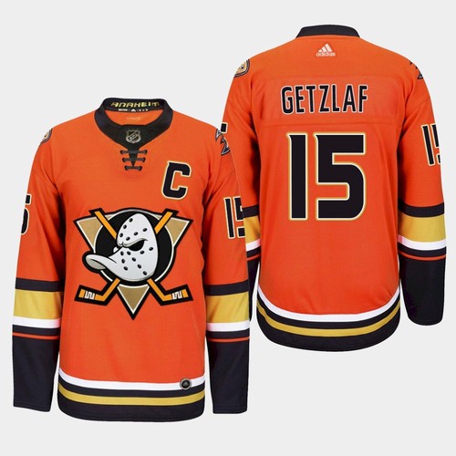 Men's Anaheim Ducks #15 Ryan Getzlaf Orange Stitched NHL Jersey