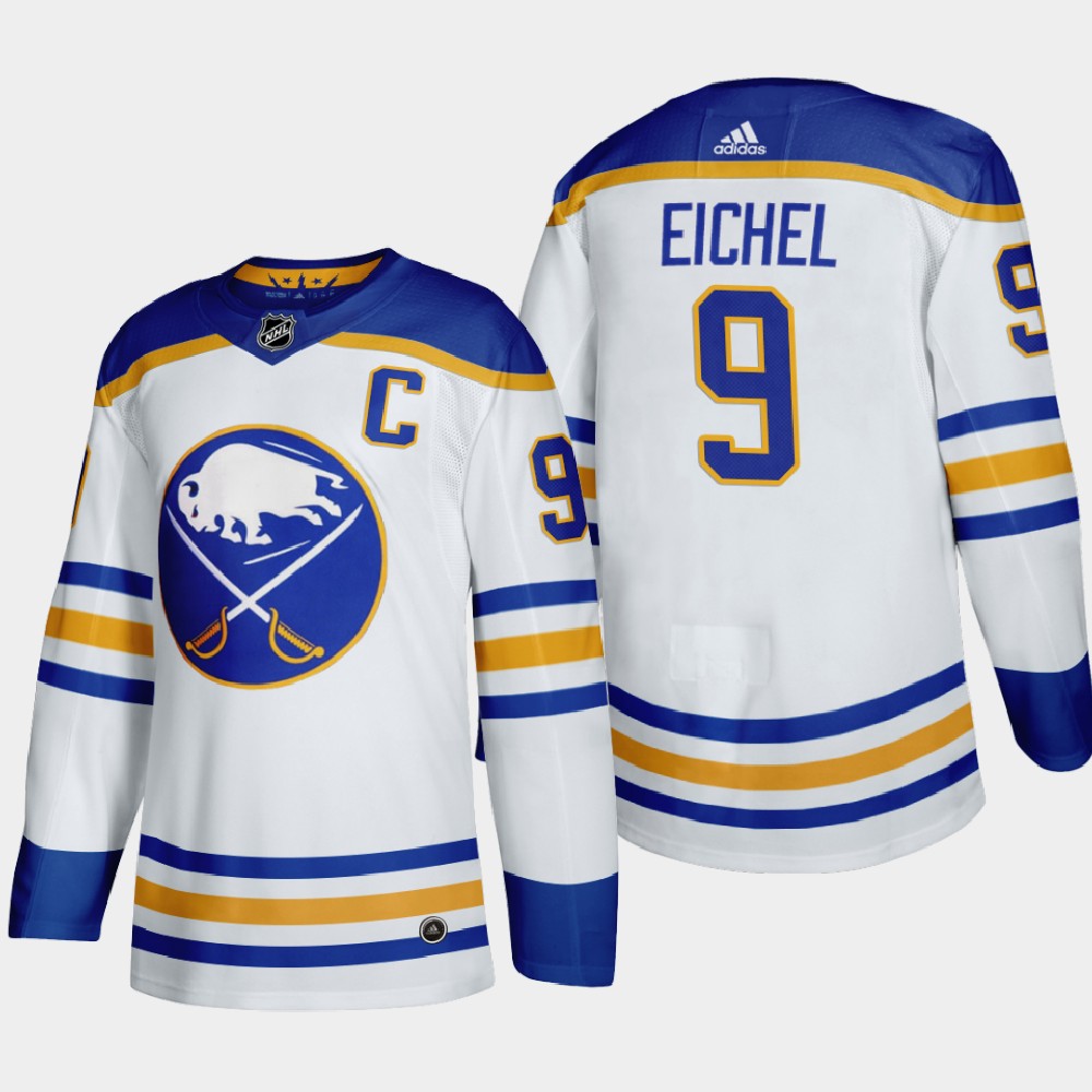 Men's Buffalo Sabres #9 Jack Eichel White 2020-21 Stitched NHL Jersey