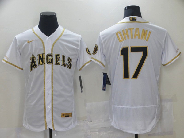 Men's Los Angeles Angels #17 Shohei Ohtani White Flex Base Stitched MLB Jersey