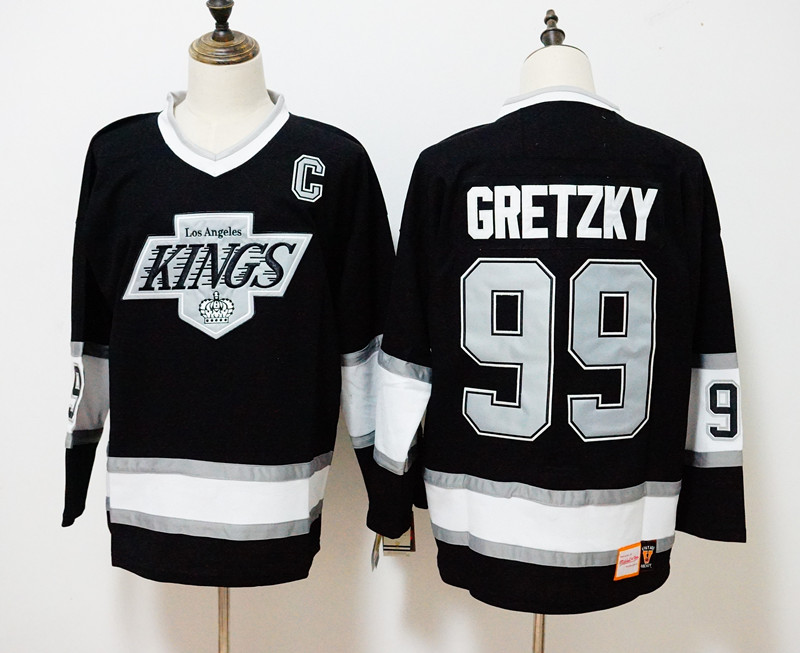 Men's Los Angeles Kings #99 Wayne Gretzky Black Throwback CCM Stitched NHL Jersey