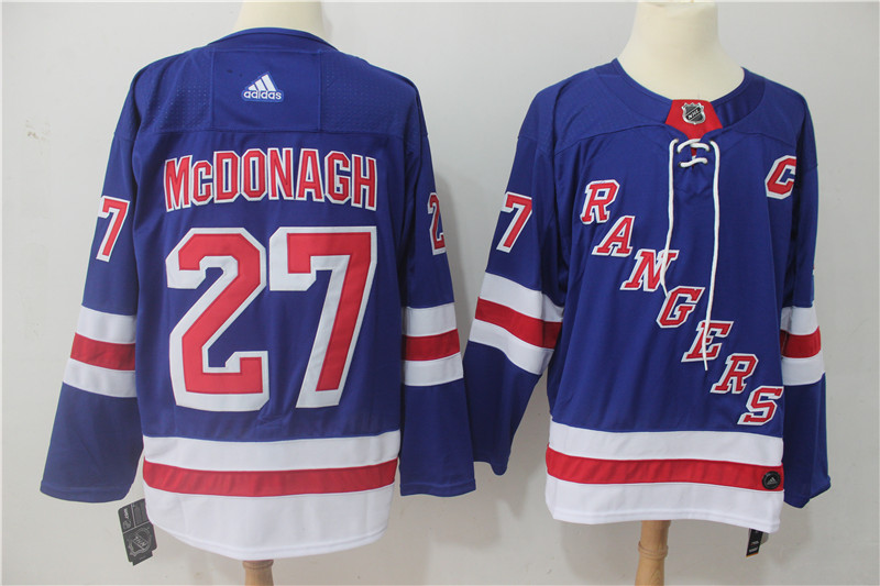 Men's Adidas New York Rangers #27 Ryan McDonagh Royal Blue Stitched NHL Jersey