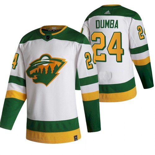 Men's Minnesota Wild #24 Matt Dumba 2021 White Reverse Retro Stitched NHL Jersey
