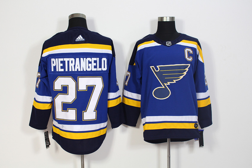 Men's Adidas St. Louis Blues #27 Alex Pietrangelo Blue Stitched NHL Jersey